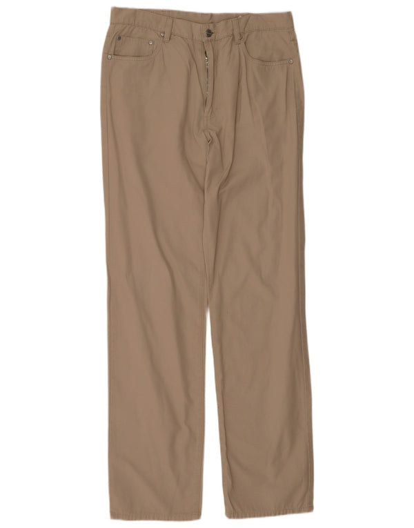 Belfe Pantalones Casuales Rectos Para Hombre W33 L33 Algodón Beige