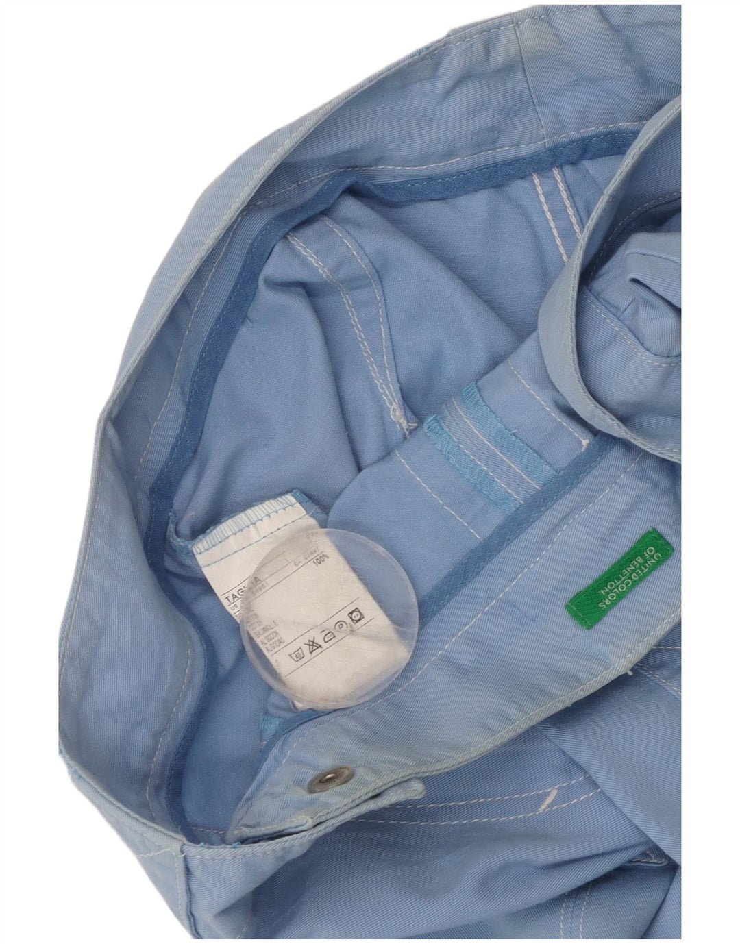 Benetton Mujer Pantalón Corto Recto W30 L23 Algodón Azul