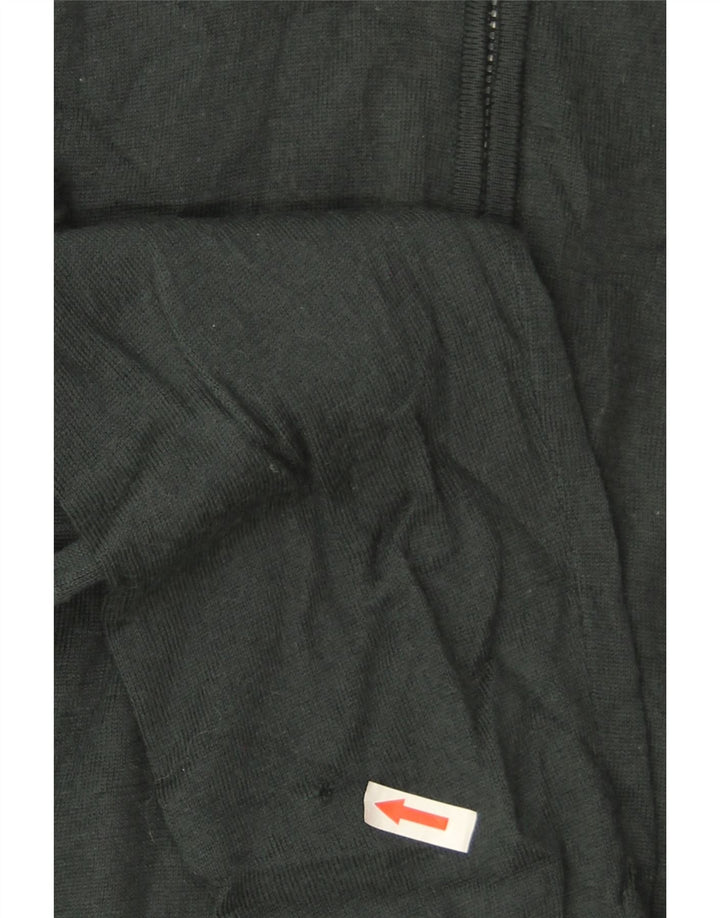 Marks & Spencer - Jersey para hombre con cuello y cremallera, talla grande, de lana merino, color verde