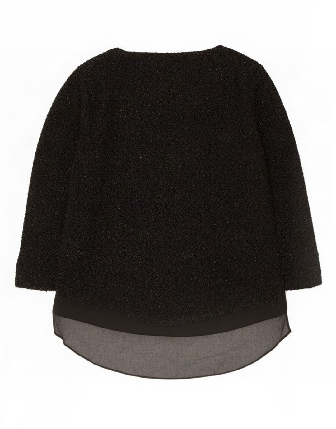 Zara Top tipo túnica de manga larga para mujer UK 46 Grande Poliéster negro