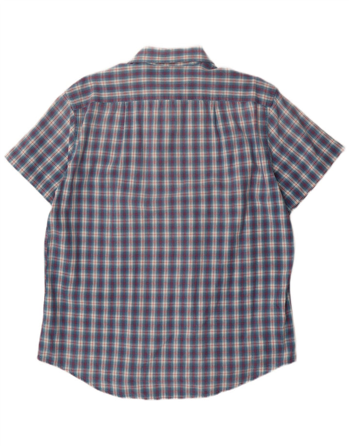 Camisa de manga corta para hombre Paul Smith de algodón a cuadros azules grandes