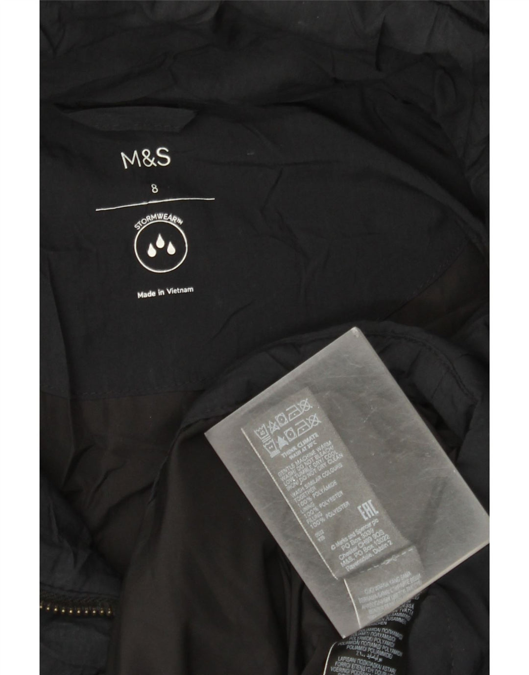Marks & Spencer Chaqueta Acolchada Extragrande con Capucha para Mujer UK 8 Small Black