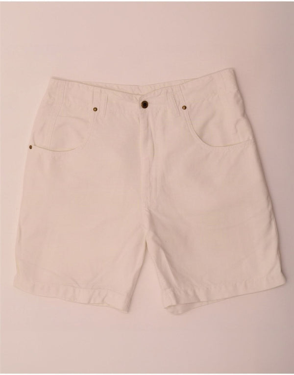 Kenny S pantalones cortos casuales de cintura alta para mujer W32 lino blanco grande