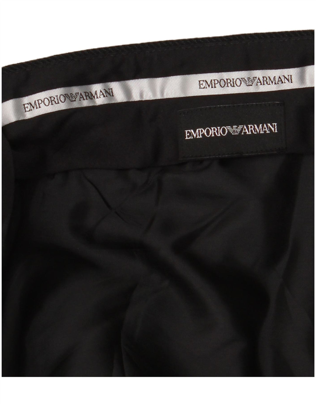 EMPORIO ARMANI Pantalón de traje recto para hombre W36 L32 Rayas negras