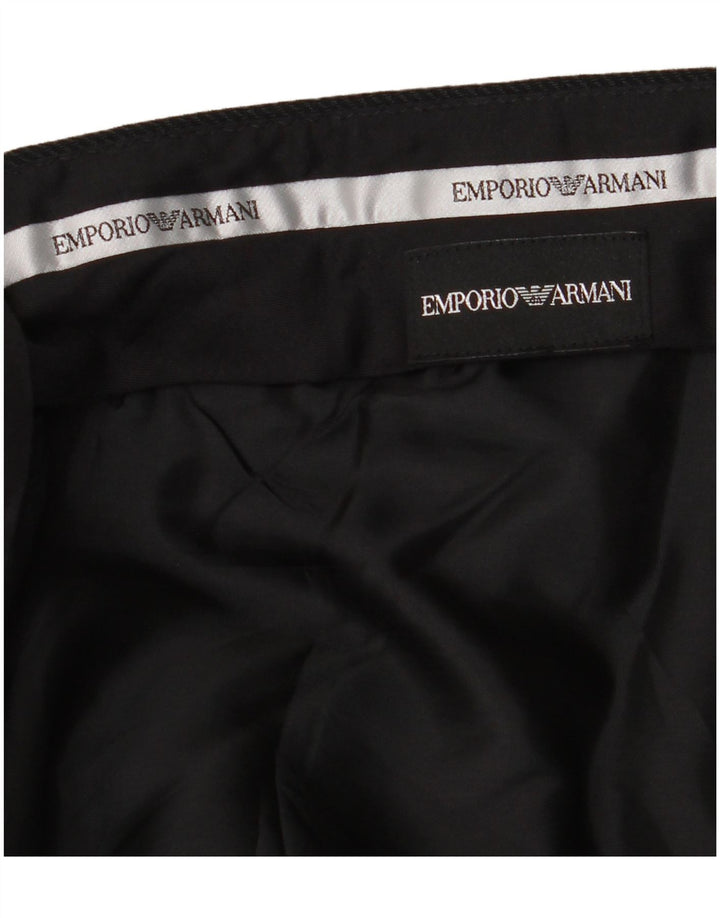 EMPORIO ARMANI Pantalón de traje recto para hombre W36 L32 Rayas negras