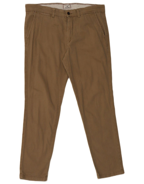 Jack & Jones Mens Slim Chino Pantalones W34 L30 Algodón Beige