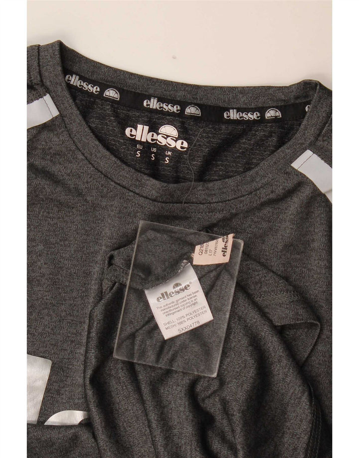 Ellesse Mens Slim Fit Graphic Camiseta Top Pequeño Gris Poliéster