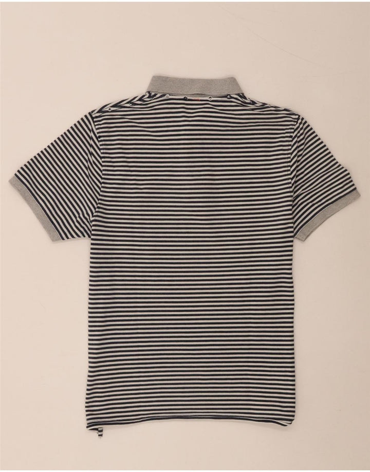 Polo Sun68 para hombre de algodón a rayas grises grandes