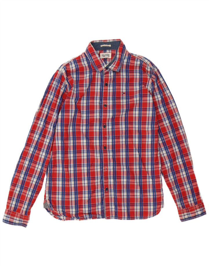 TOMMY HILFIGER Camisa para niño 15-16 años Grande Cuadros rojos Algodón