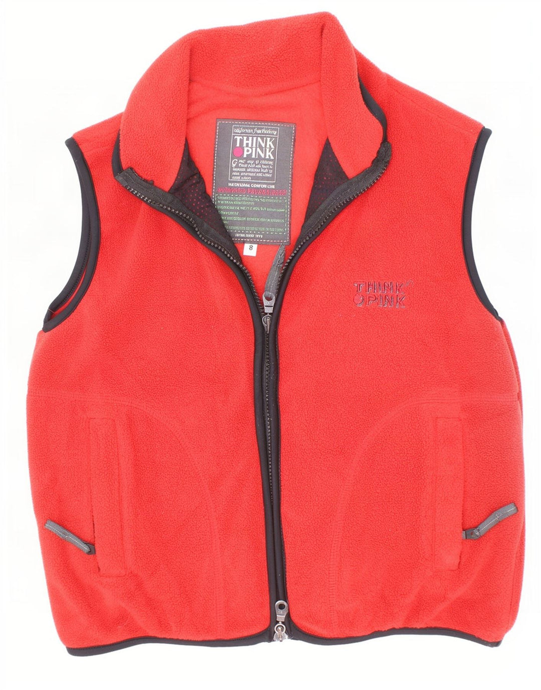 Think Pink Chaleco polar para niño 7-8 años Rojo