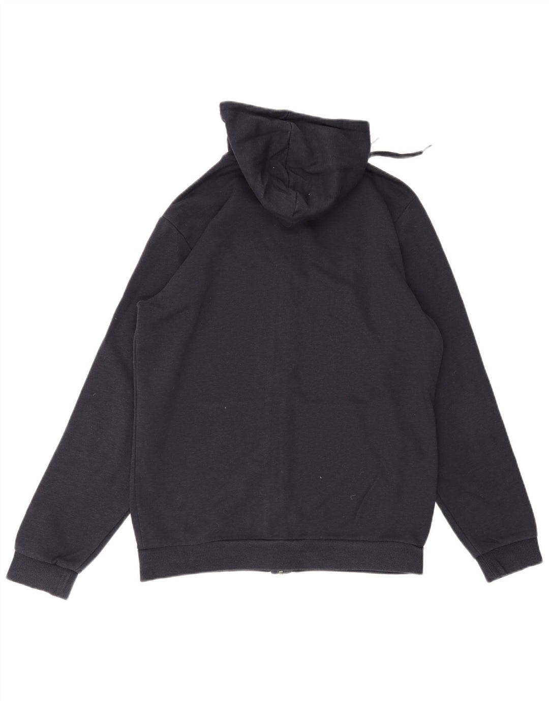 Adidas Hombre Zip Sudadera Con Capucha Suéter Medio Azul Marino Algodón