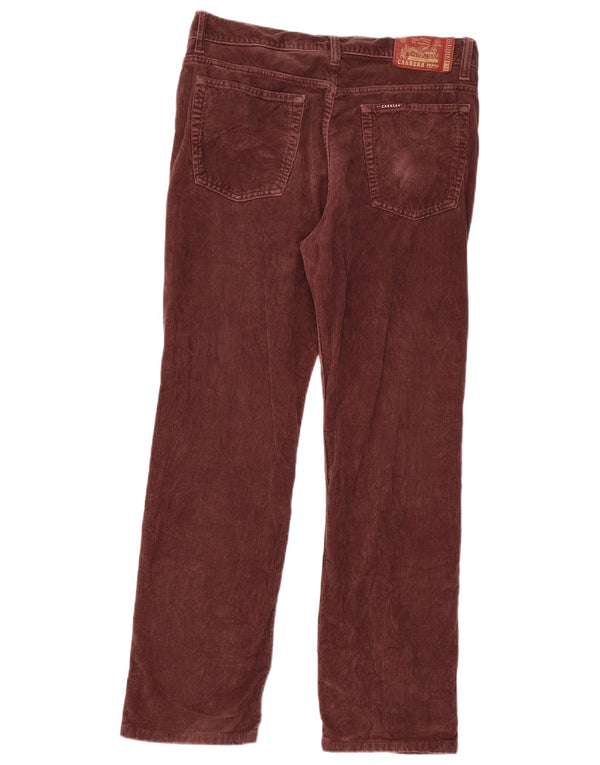 Pantalones Carrera de pana rectos para hombre W34 L30 Borgoña