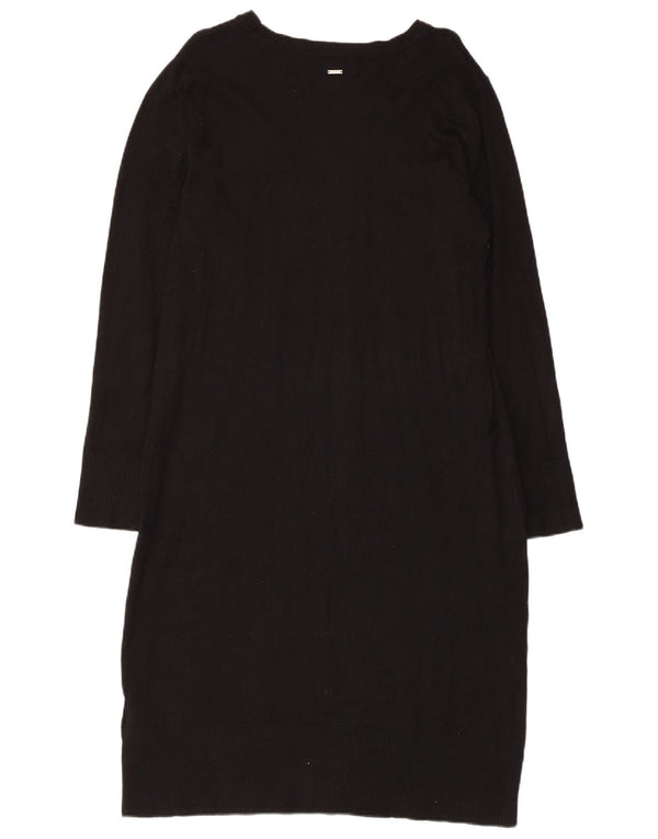 Dkny Vestido tipo jersey de manga larga con gráfico para mujer UK 42 Viscosa negra mediana