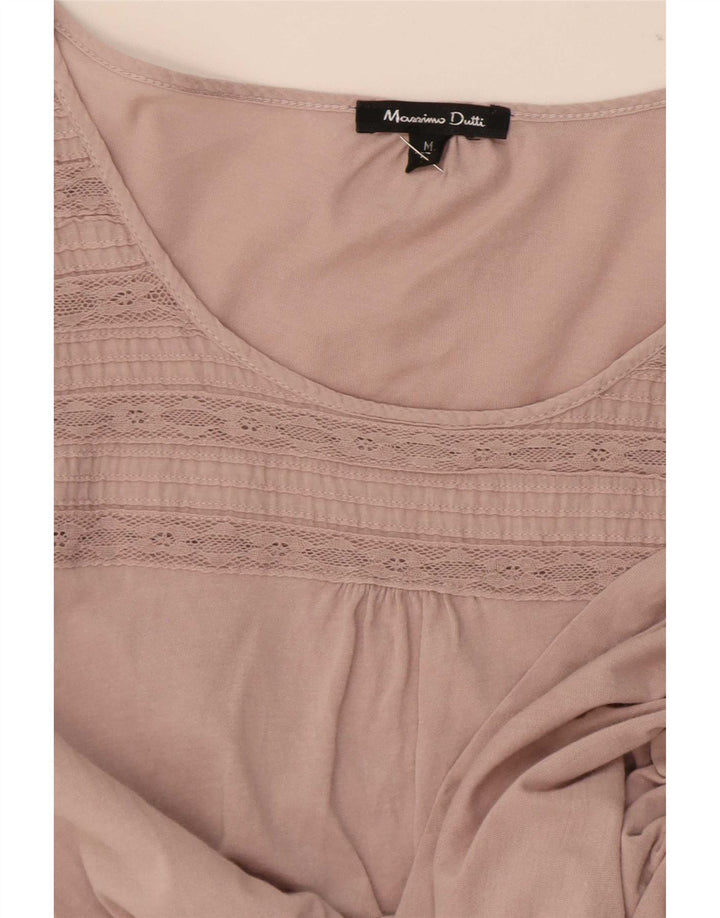Massimo Dutti Top Mujer Manga 3/4 UK 42 Medium Rosa