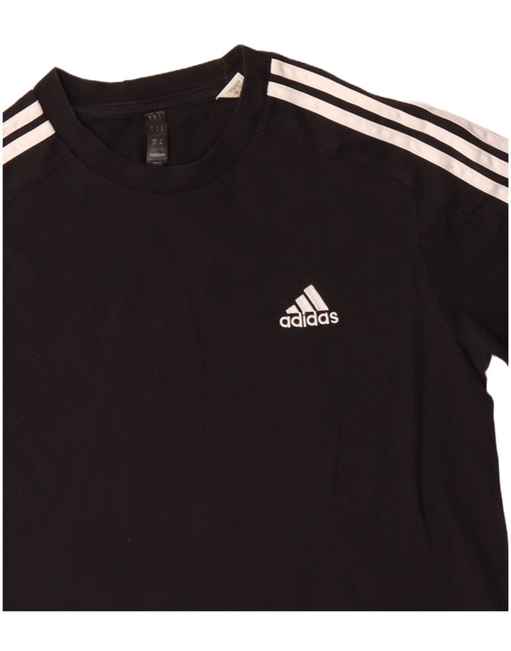 Adidas - Camiseta para hombre, talla pequeña, algodón negro
