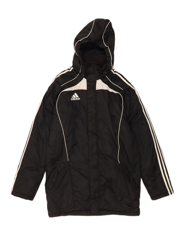 Adidas Abrigo cortavientos con capucha para hombre UK 36/38 Small Black Colourblock