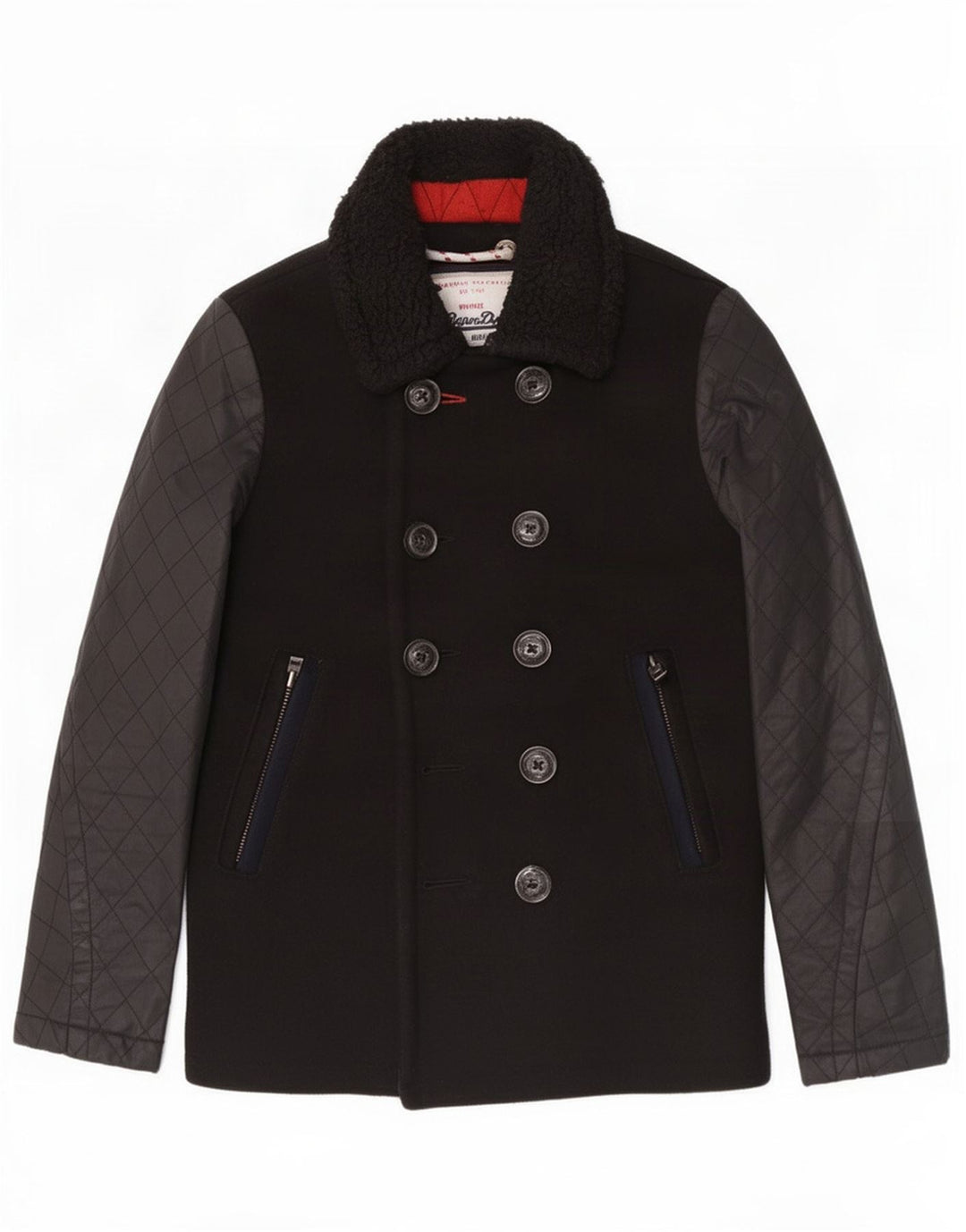 Superdry Chaquetón De Lana Negra Mediana Para Hombre