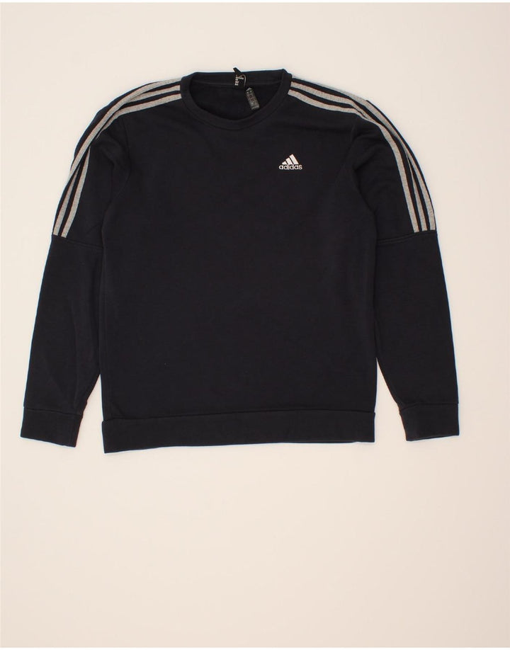 ADIDAS Mens Sweatshirt Jumper Small Navy Blue Cotton Vintage Adidas and Second-Hand Adidas from Messina Hembry 