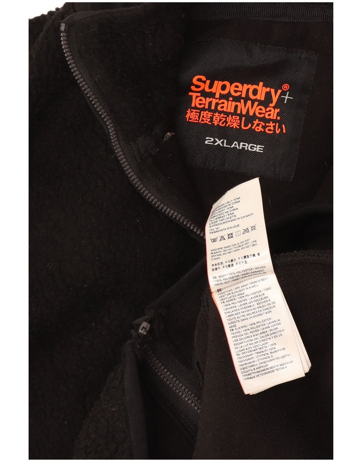 Superdry Chaqueta polar para hombre ES 44 2XL Poliéster negro