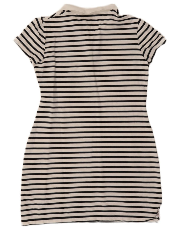 Tommy Hilfiger Vestido Polo para Mujer UK 18 XL Algodón a Rayas Blanco