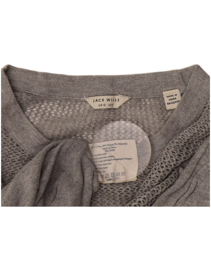 Jack Wills Jersey de cuello redondo para mujer UK 12 Algodón gris medio