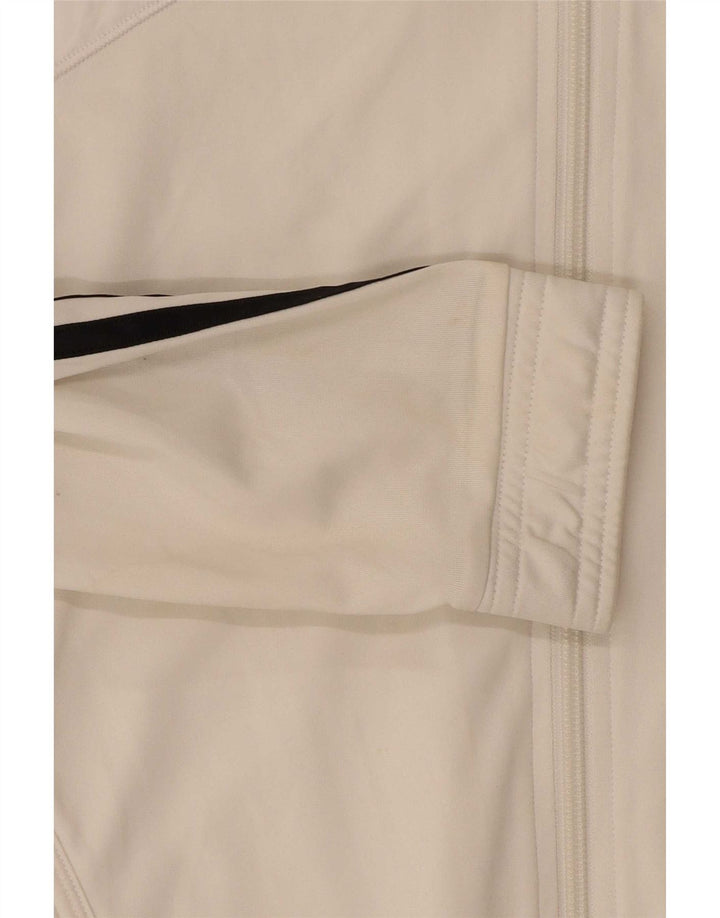 Adidas Mujer Clima 365 Chándal Top Chaqueta Reino Unido 8/10 Pequeño Blanco Poliéster