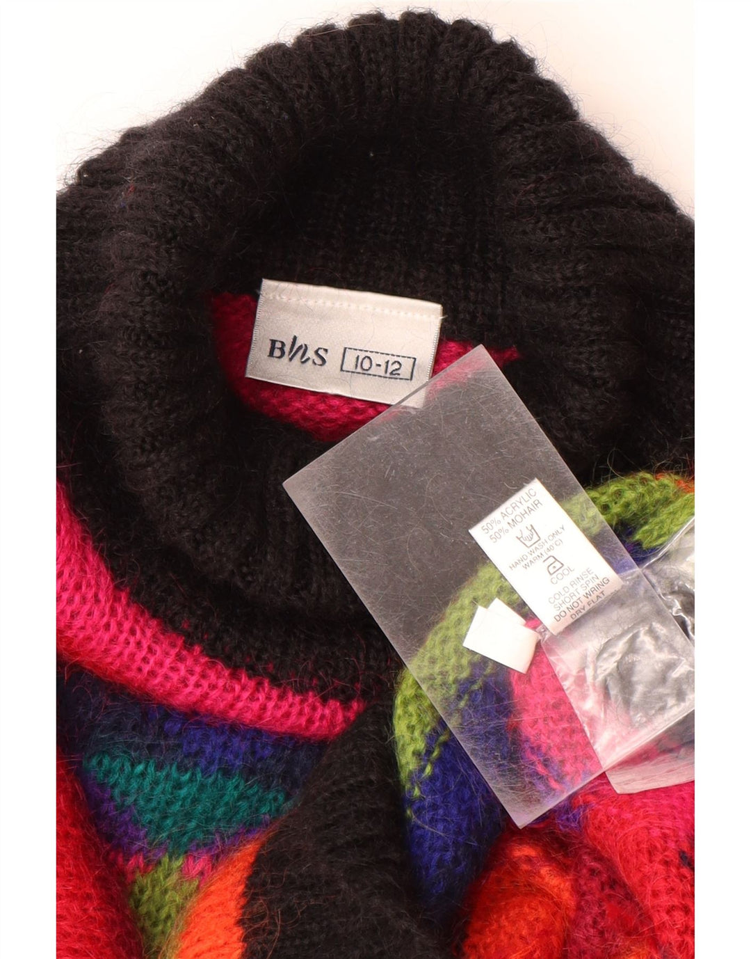 BHS Suéter tipo jersey con cuello vuelto para mujer UK 10/12 Medium Multicolor