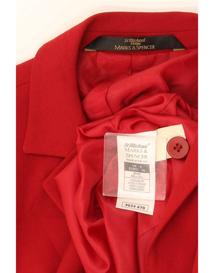 Marks & Spencer Chaqueta larga St. Michael para mujer, talla 8, color rojo
