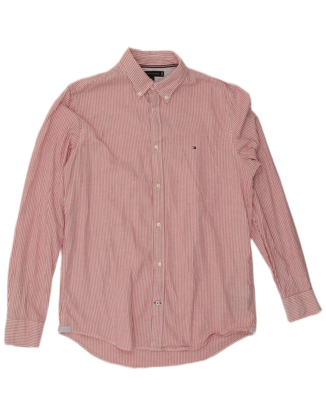 Tommy Hilfiger Camisa Slim Fit para Hombre con Rayas Rojas Grandes