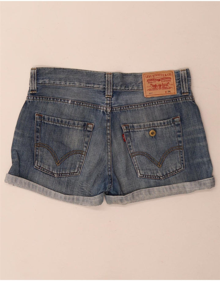 Levi's Mujer 607 Shorts Vaqueros W29 Algodón Azul Medio