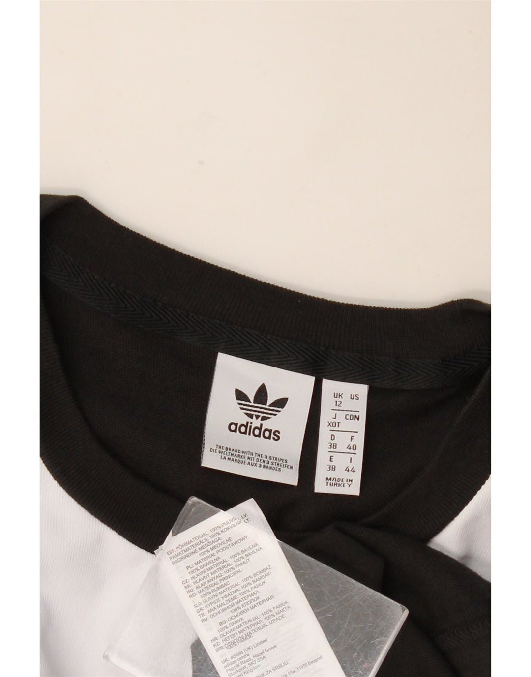 Adidas Camiseta de gran tamaño para mujer con gráfico corto UK 12 Medium Black Cotton