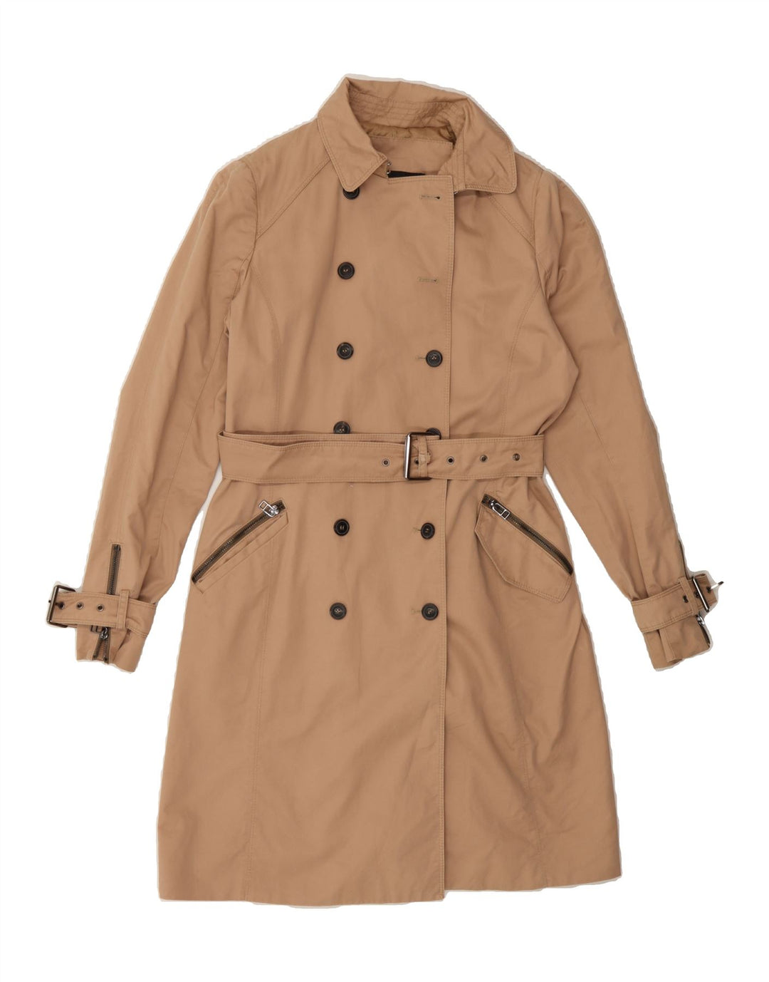 ZARA Womens Trench Coat UK 12 Medium Brown Vintage Zara and Second-Hand Zara from Messina Hembry 