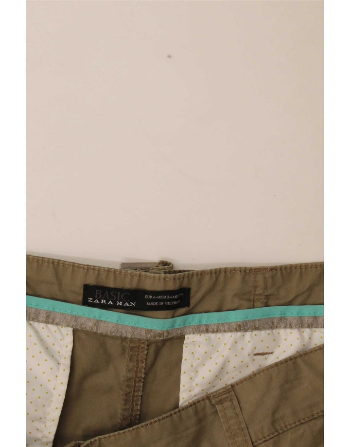 Zara Mens Chino Shorts EU 44 Grande W34 Caqui