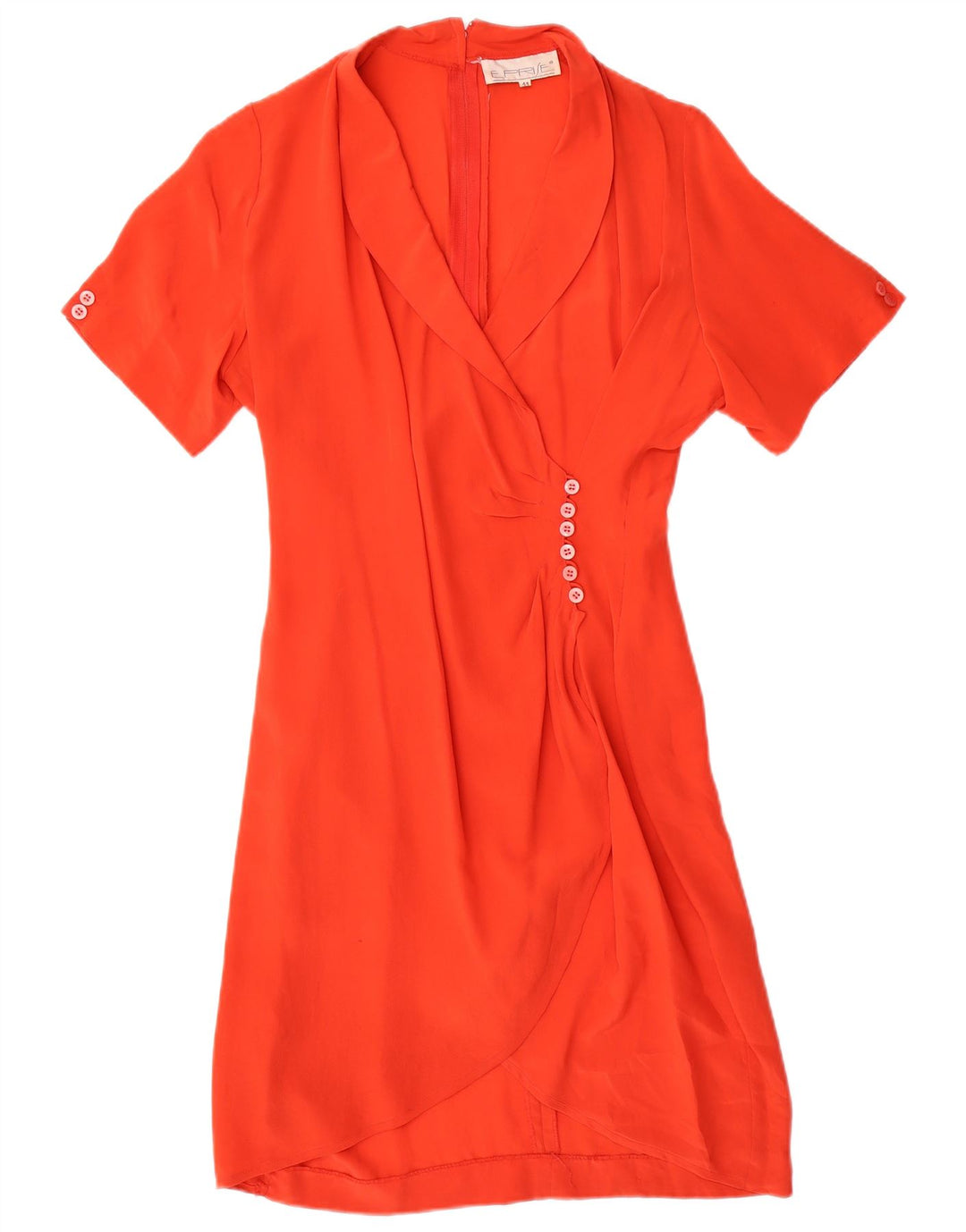 VINTAGE Vestido cruzado para mujer IT 44 Seda naranja mediana