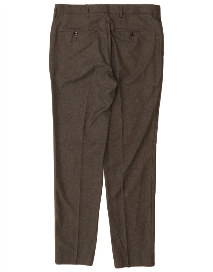 Marks & Spencer Pantalones casuales ajustados para hombre W32 L31 Poliéster gris