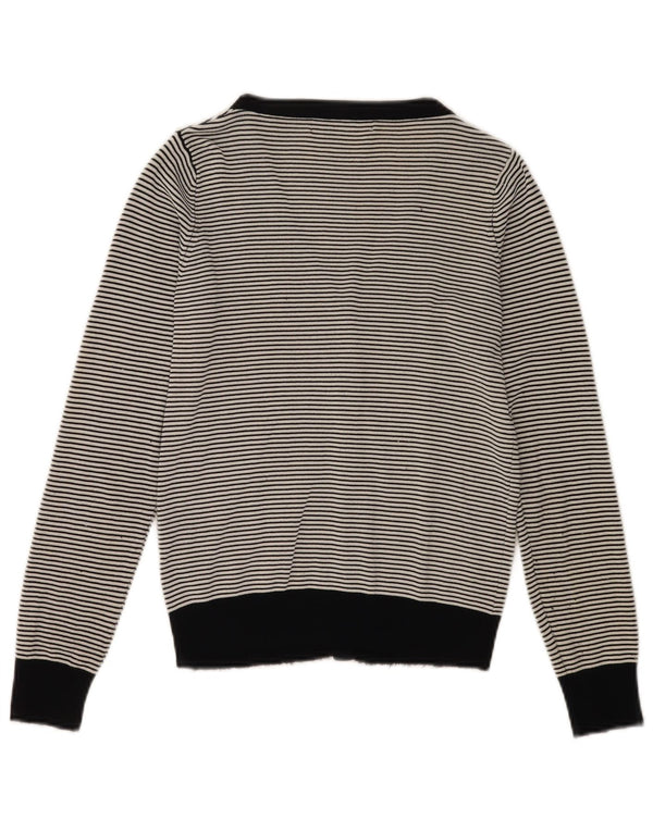 Zara Mujer Cárdigan Suéter UK 12 Medium Rayón Rayón Negro