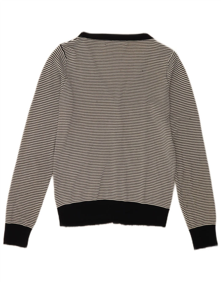 Zara Mujer Cárdigan Suéter UK 12 Medium Rayón Rayón Negro