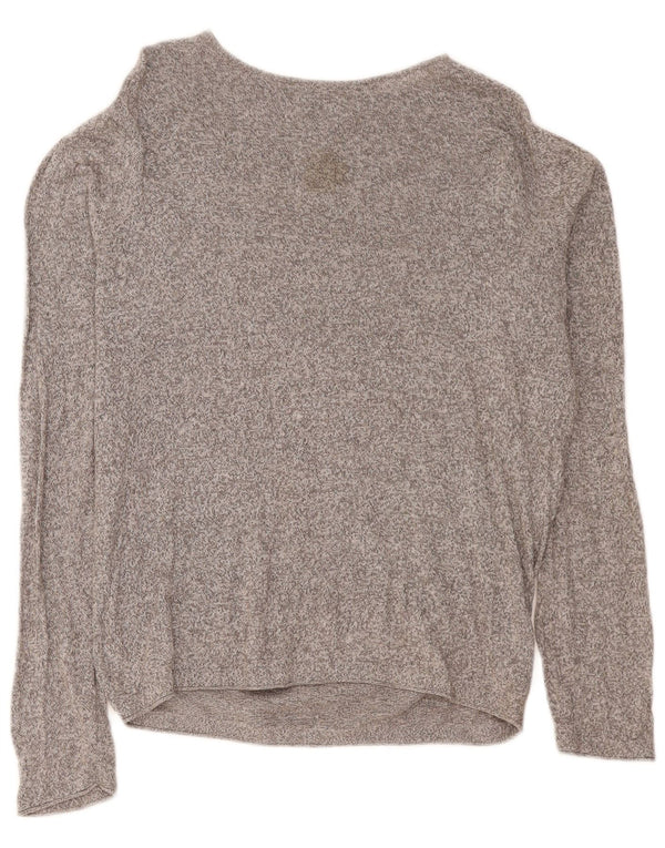Zara Hombre Jersey Con Cuello Barco Jersey Grande Gris Moteado