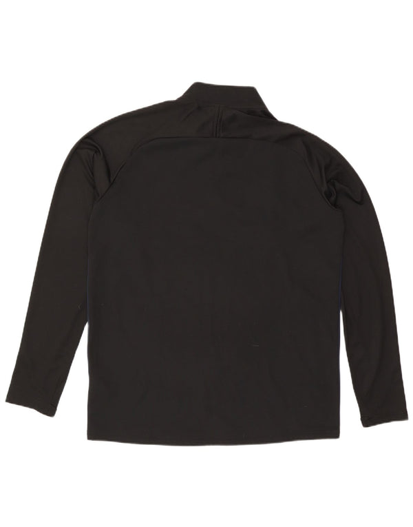Nike Mens Dri Fit Zip Neck Pullover Tracksuit Top Large Black Colourblock