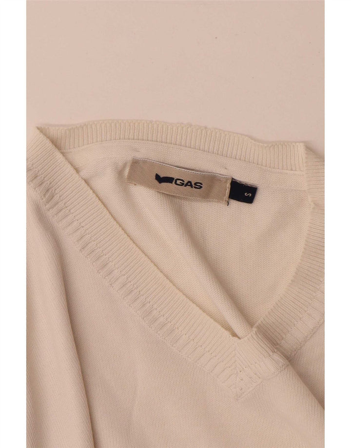 Gas Jersey con Cuello en V para Hombre Pequeño Blanco