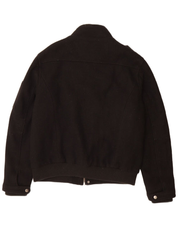 ANGELO LITRICO Chaqueta bomber militar para hombre UK 42 XL Lana negra