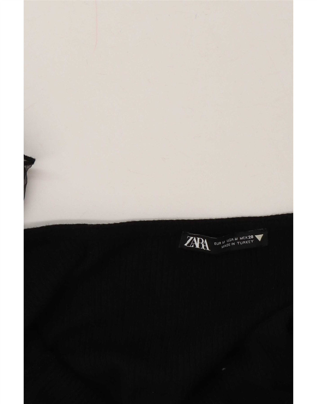 Zara Mujer Top Corto Con Volantes Delanteros Reino Unido 42 Mediano Negro