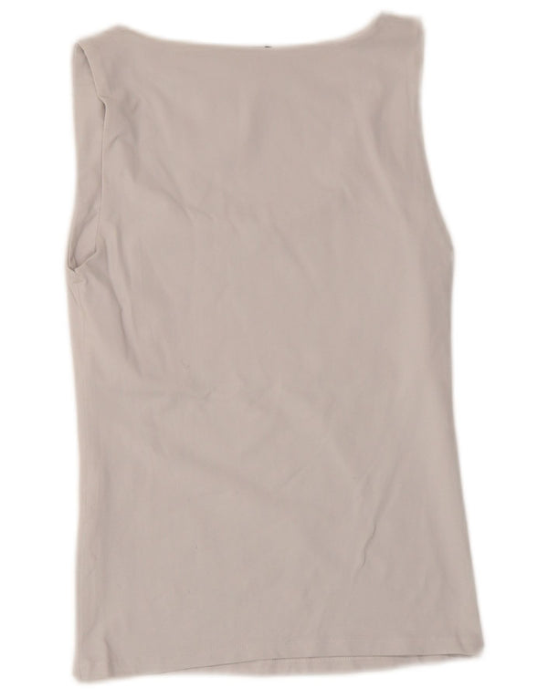 Zara Mujer Chaleco Top UK 8 Small Blanco Poliamida