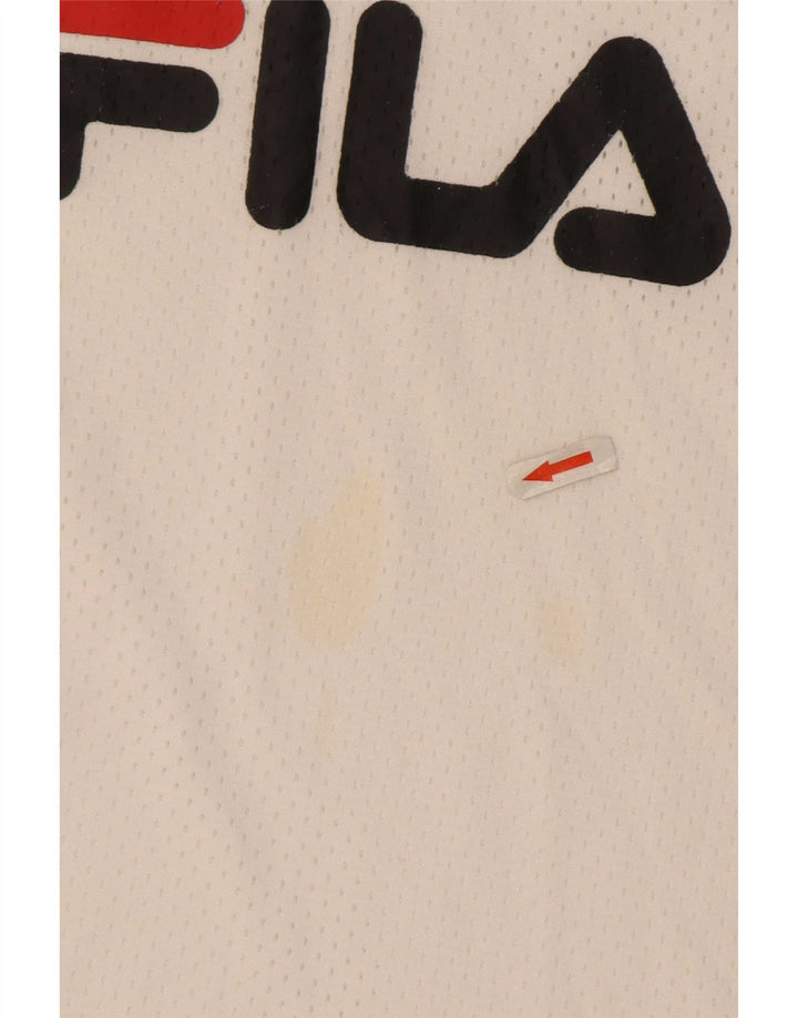 Fila Camiseta gráfica para mujer Top UK 46 Grande Poliéster blanco