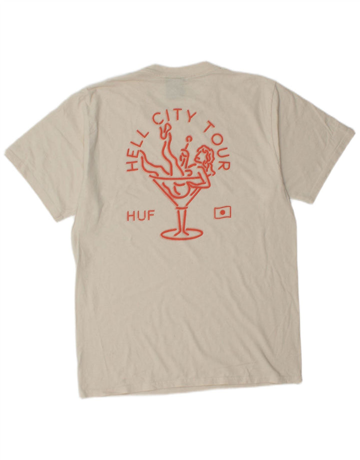 HUF Camiseta gráfica para hombre Top Medium White Cotton
