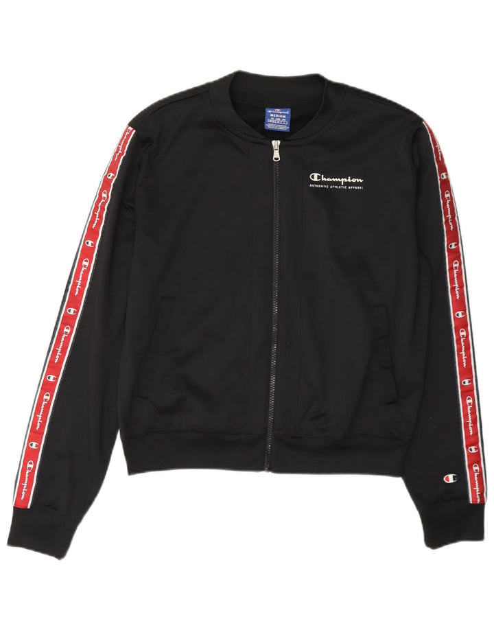Champion Chaqueta de chándal con gráfico para mujer, talla 40, talla mediana, color negro