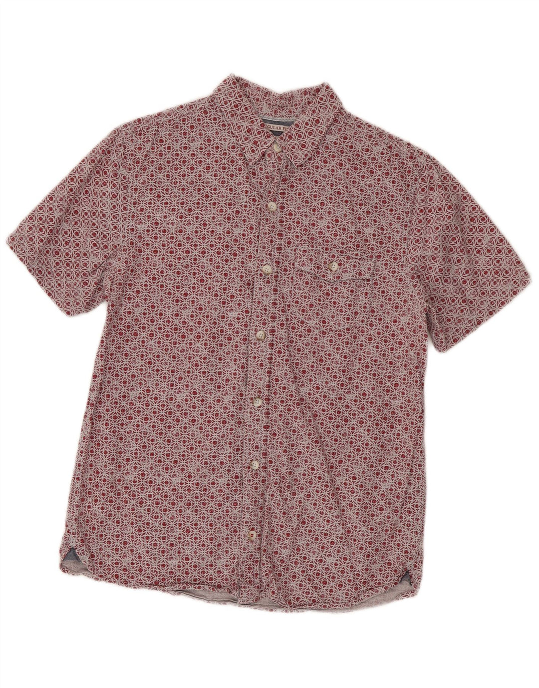 Camisa de corte estándar de manga corta para hombre de Fat Face Algodón geométrico rojo pequeño