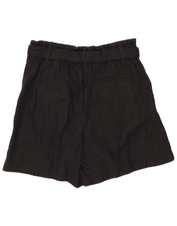 Marks & Spencer Pantalones cortos chinos con pinzas para mujer UK 40 Large W32 Black Linen
