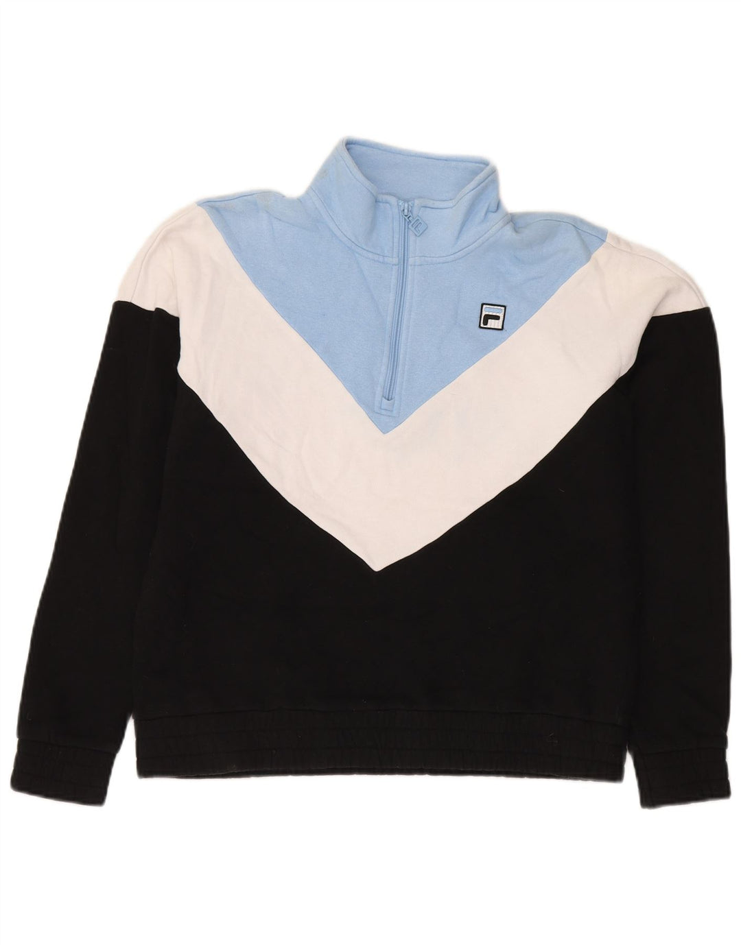 Fila Sudadera con cuello y cremallera para mujer, talla 44, color negro mediano