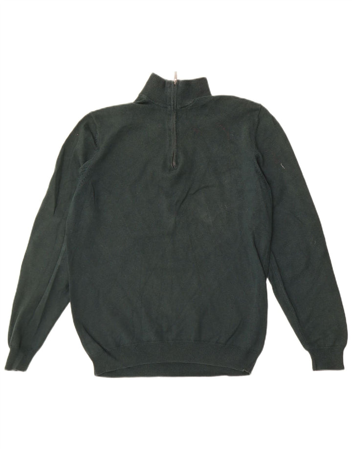 Massimo Dutti Hombre Jersey Con Cremallera En El Cuello Algodón Verde Medio